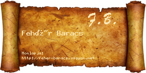 Fehér Baracs névjegykártya